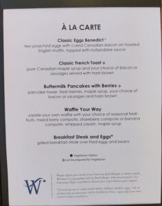 Frühstückskarte