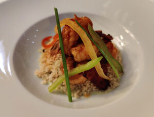Glazed Wild Shrimp, Spanish Chorizo