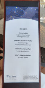 Dessertkarte