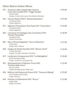 Weinkarte