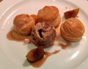 Caramelised White Chocolate Profiteroles