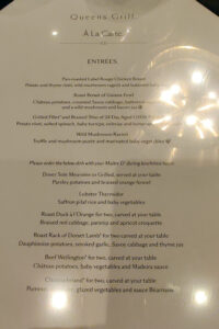 Gala Abendessen Queens Grill