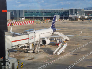 unser Flieger in Heathrow