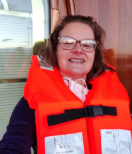 unscharfes Rettungswesten-Selfie