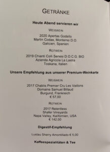 Abendessen Tag 4