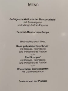 Abendessen Tag 4