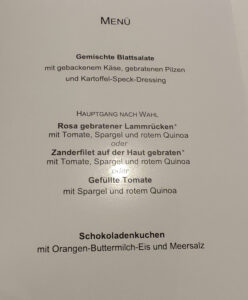 Abendessen Tag 7