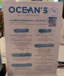 Ocean´s Abendkarte