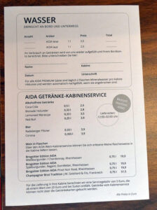 Preise Wasser und Getränkeservice
