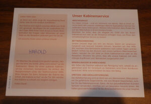 Kabinensteward und Infos