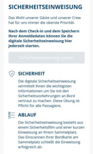 Sicherheitsübung in der App