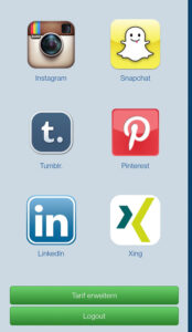 verfügbare Dienste bei Social Media Tarif