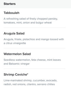 Solarium Bistro Dinner