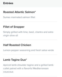 Solarium Bistro Dinner
