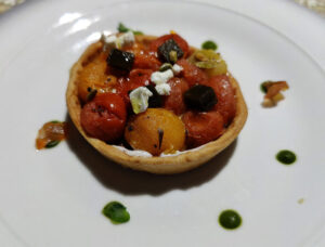 Tartelet of slow-roasted heirloom tomatoes
