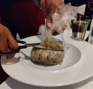 Halibut Cooked in Clear Paper