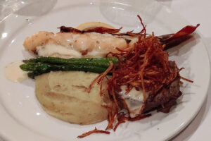 Angus Beef Filet Mignon, Steam Roasted Lobster Tail, Truffle Mashed Potatos, Grilled Asparagus