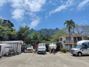 Blick zur Kualoa Ranch