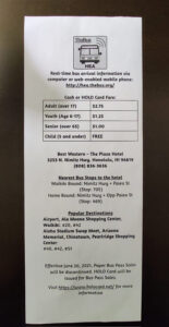 Infozettel für den Bus