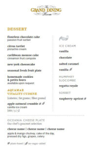 Grand Dining Room - Desserts