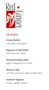 Red Ginger - Desserts