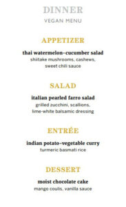 Grand Dining Room - Dinner vegan