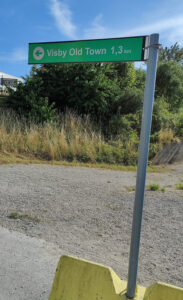 1,3 km in die Stadt