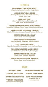 The Haven Restaurant - Musterkarte