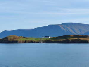Aussicht vom Balkon auf Viðeyjarstofa
