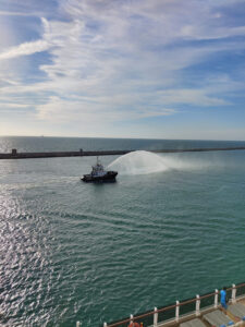 Empfang mit Feuerlöschboot