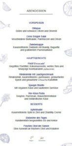 Abendessen Tag 1