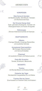 Abendessen Tag 4