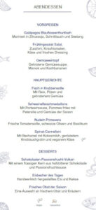 Abendessen Tag 3