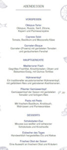 Abendessen Tag 5