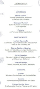 Abendessen Tag 7