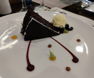 Chocolate Cake with Lemon Verbena Ice Cream