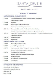Tagesprogramm Tag 6
