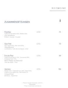 Weinkarte