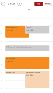 Tagesprogramm Tag 1 in der App