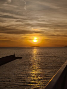 Abfahrt zum Sonnenuntergang