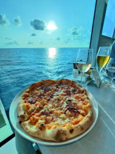 Sonnenuntergang und Pizza