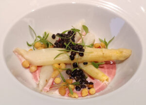 Lemon-Scented Oil Poached Organic White Asparagus