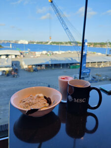 letztes Frühstück mit Blick auf Kiel