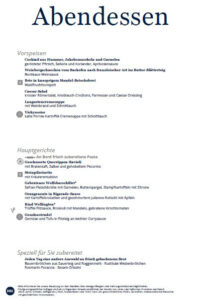 Abendessen Tag 2
