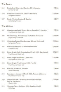 Weinkarte