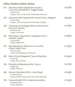 Weinkarte