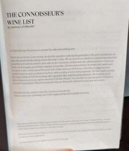 Connoisseur´s Wine List