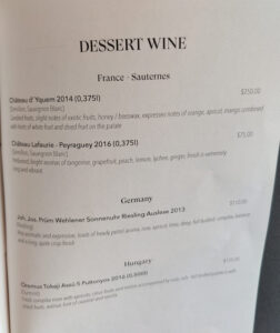 Connoisseur´s Wine List