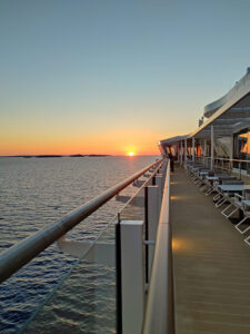 Sonnenuntergang mit der Silver Spirit