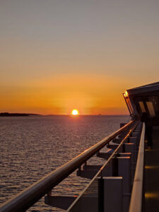 Sonnenuntergang mit der Silver Spirit